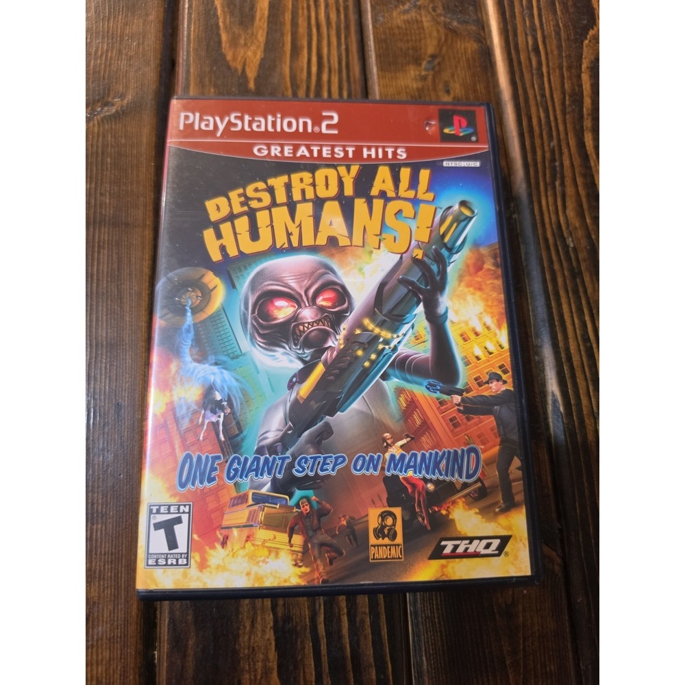 Destroy All Humans! PS2, Blockbuster Case, Disc Tested & Working - Picture 2 of 4